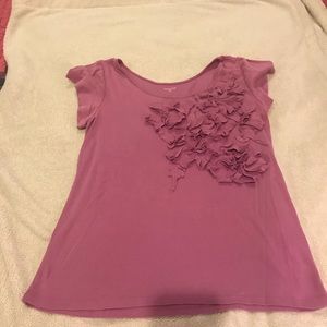 Garnet hill women’s appliqué T-Shirt in purple